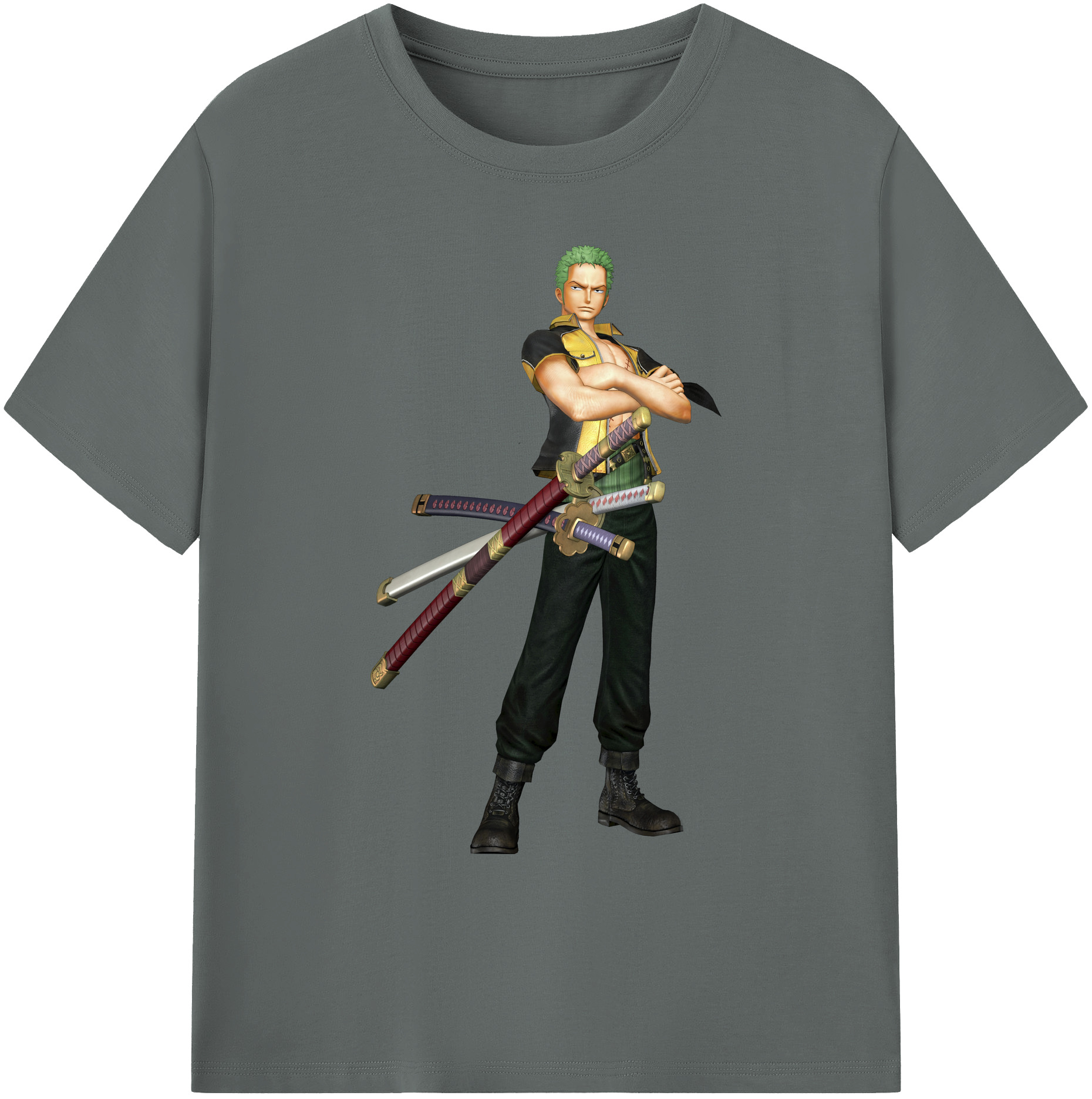 ワンピース ロロノア・ゾロ ONE PIECE Roronoa Zoro 綿100％ メンズ半袖Tシャツ｜肌触りやわらか＆通気性